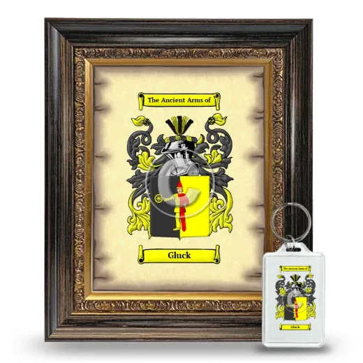 Gluck Framed Coat of Arms and Keychain - Heirloom