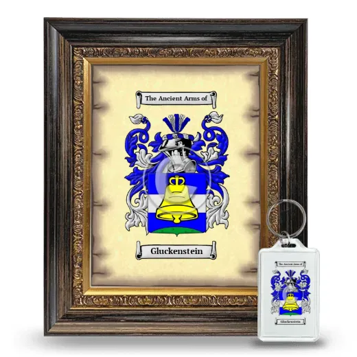 Gluckenstein Framed Coat of Arms and Keychain - Heirloom