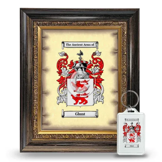 Glunt Framed Coat of Arms and Keychain - Heirloom