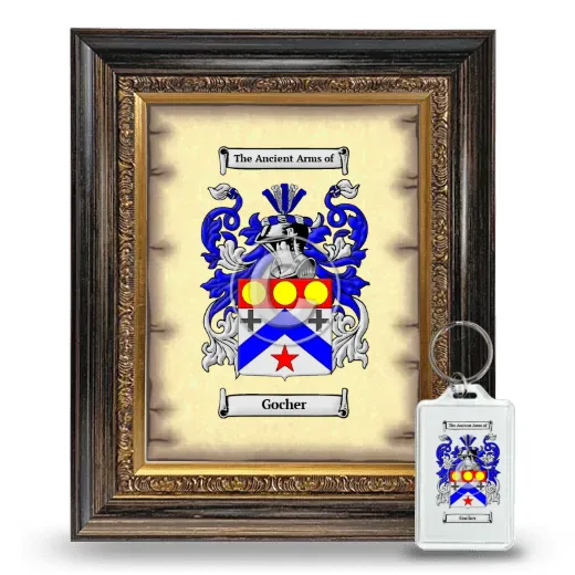 Gocher Framed Coat of Arms and Keychain - Heirloom