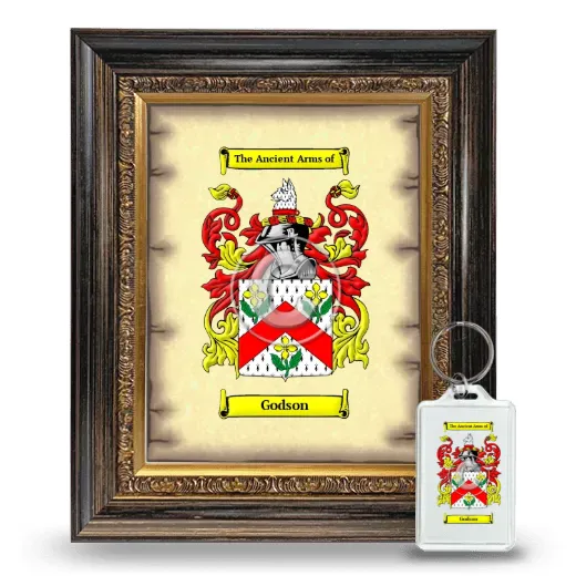 Godson Framed Coat of Arms and Keychain - Heirloom
