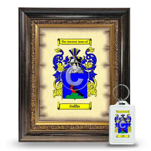 Golfin Framed Coat of Arms and Keychain - Heirloom