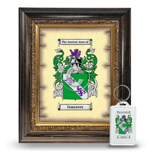Goncaves Framed Coat of Arms and Keychain - Heirloom