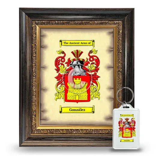 González Framed Coat of Arms and Keychain - Heirloom