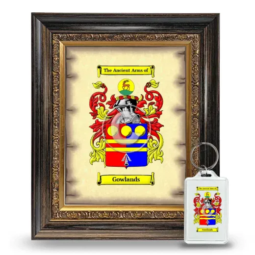 Gowlands Framed Coat of Arms and Keychain - Heirloom
