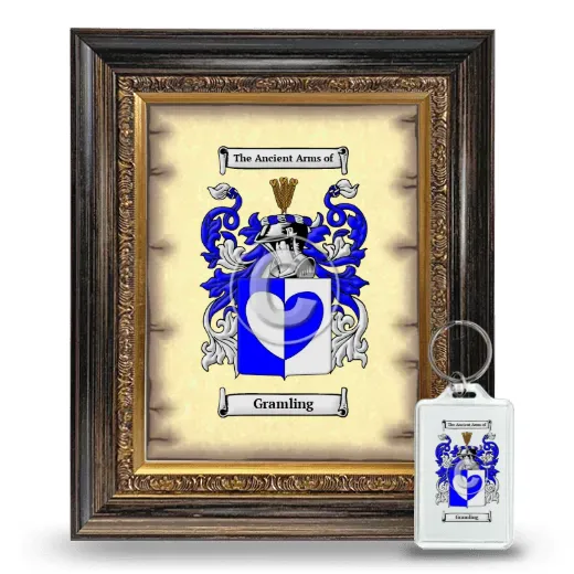 Gramling Framed Coat of Arms and Keychain - Heirloom
