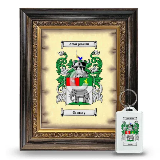 Granay Framed Coat of Arms and Keychain - Heirloom