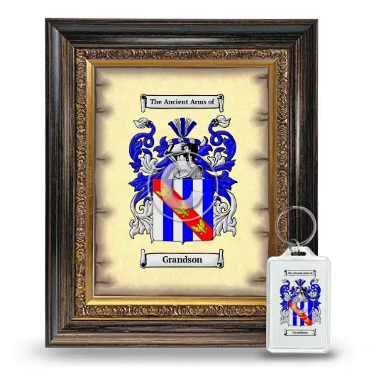 Grandson Framed Coat of Arms and Keychain - Heirloom