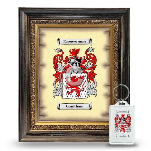 Grantham Framed Coat of Arms and Keychain - Heirloom