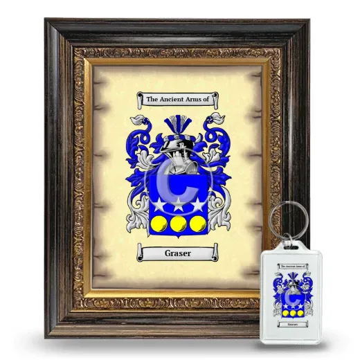 Graser Framed Coat of Arms and Keychain - Heirloom