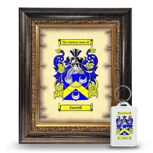 Gravell Framed Coat of Arms and Keychain - Heirloom