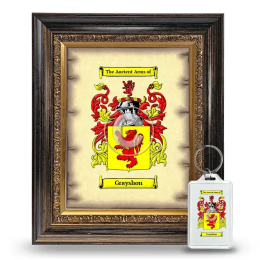 Grayshon Framed Coat of Arms and Keychain - Heirloom