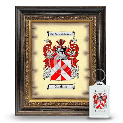 Graziano Framed Coat of Arms and Keychain - Heirloom