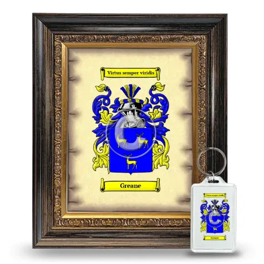 Greane Framed Coat of Arms and Keychain - Heirloom
