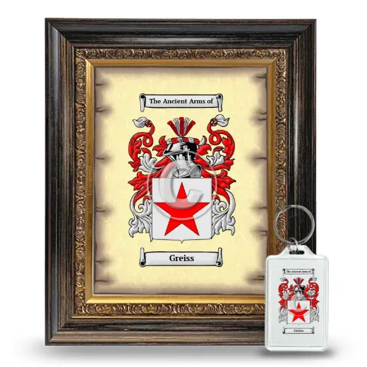 Greiss Framed Coat of Arms and Keychain - Heirloom