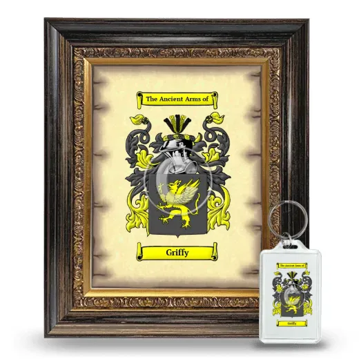Griffy Framed Coat of Arms and Keychain - Heirloom