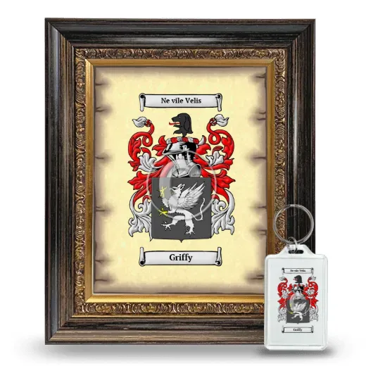 Griffy Framed Coat of Arms and Keychain - Heirloom