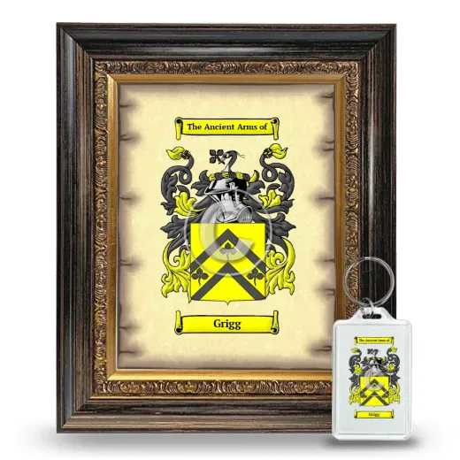 Grigg Framed Coat of Arms and Keychain - Heirloom