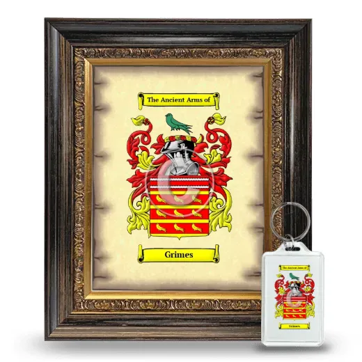 Grimes Framed Coat of Arms and Keychain - Heirloom