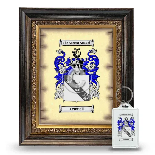 Grinnell Framed Coat of Arms and Keychain - Heirloom