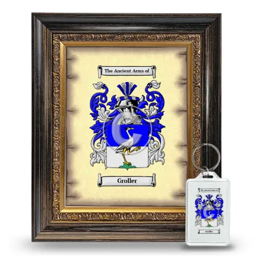 Groller Framed Coat of Arms and Keychain - Heirloom