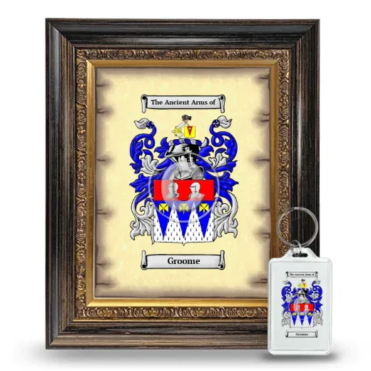 Groome Framed Coat of Arms and Keychain - Heirloom