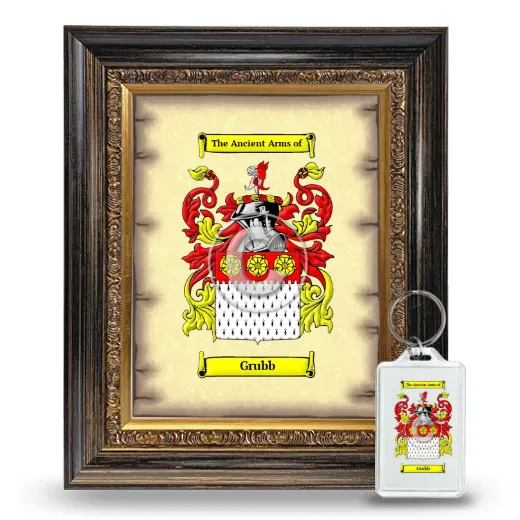 Grubb Framed Coat of Arms and Keychain - Heirloom