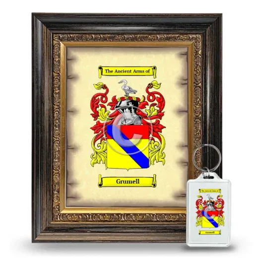 Grumell Framed Coat of Arms and Keychain - Heirloom