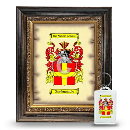 Guadagnuolo Framed Coat of Arms and Keychain - Heirloom