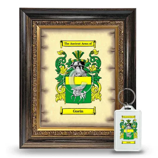 Guein Framed Coat of Arms and Keychain - Heirloom