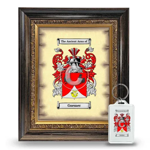 Guemer Framed Coat of Arms and Keychain - Heirloom