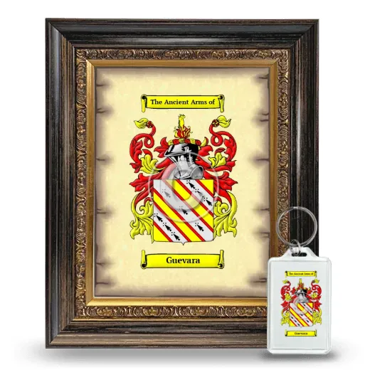 Guevara Framed Coat of Arms and Keychain - Heirloom