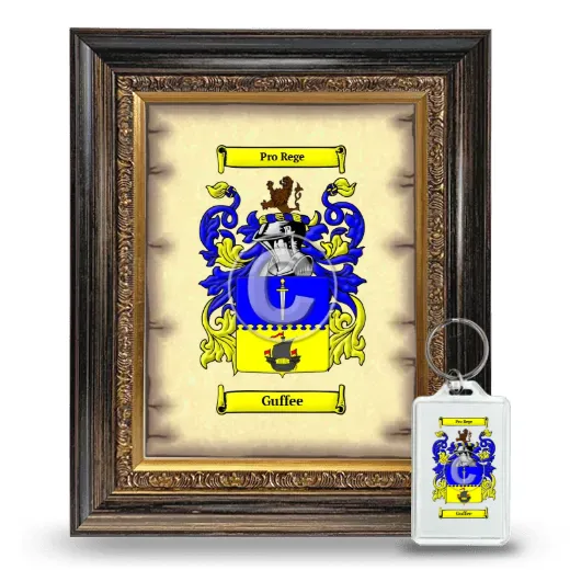 Guffee Framed Coat of Arms and Keychain - Heirloom