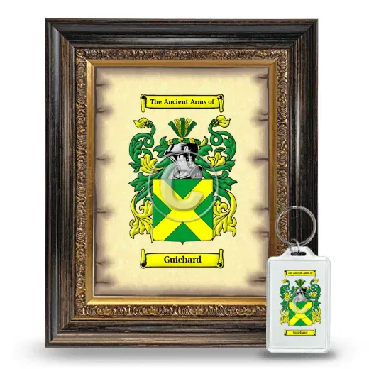 Guichard Framed Coat of Arms and Keychain - Heirloom