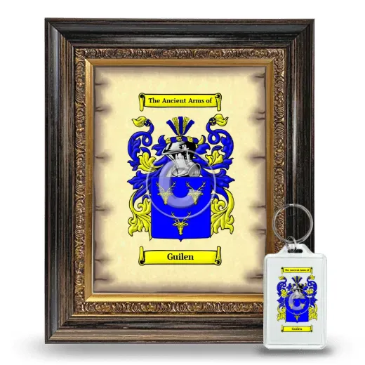 Guilen Framed Coat of Arms and Keychain - Heirloom