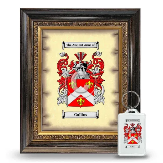 Gullins Framed Coat of Arms and Keychain - Heirloom
