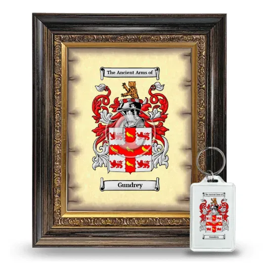 Gundrey Framed Coat of Arms and Keychain - Heirloom