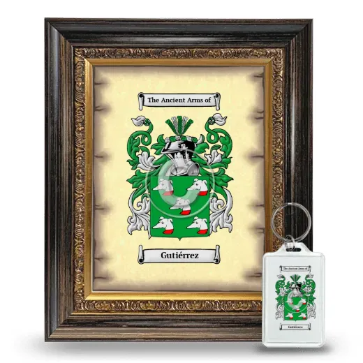 Gutiérrez Framed Coat of Arms and Keychain - Heirloom