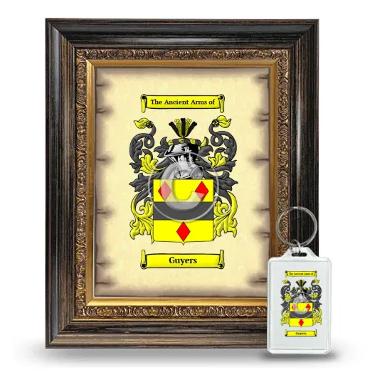 Guyers Framed Coat of Arms and Keychain - Heirloom