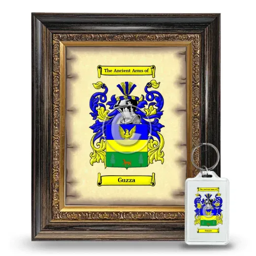 Guzza Framed Coat of Arms and Keychain - Heirloom