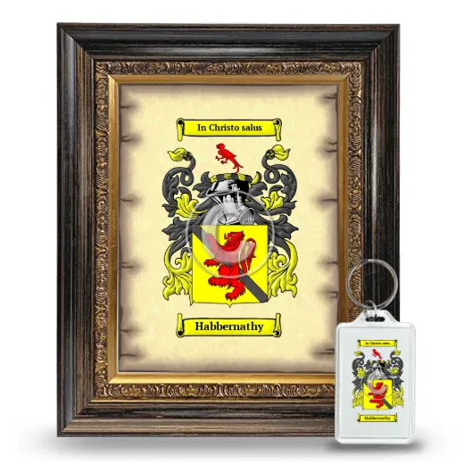 Habbernathy Framed Coat of Arms and Keychain - Heirloom