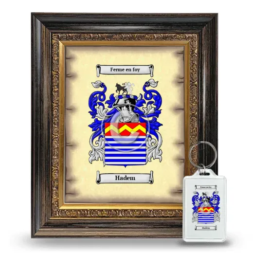 Hadem Framed Coat of Arms and Keychain - Heirloom