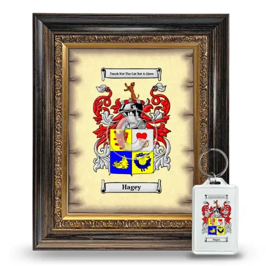 Hagey Framed Coat of Arms and Keychain - Heirloom