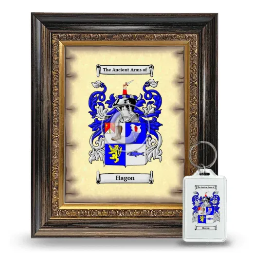 Hagon Framed Coat of Arms and Keychain - Heirloom