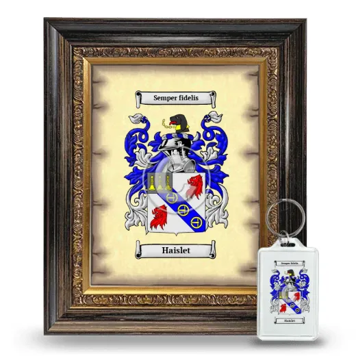Haislet Framed Coat of Arms and Keychain - Heirloom