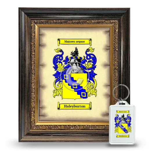 Haleyburton Framed Coat of Arms and Keychain - Heirloom