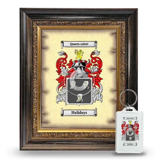 Halidays Framed Coat of Arms and Keychain - Heirloom