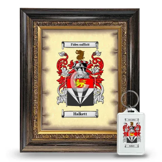 Halkett Framed Coat of Arms and Keychain - Heirloom