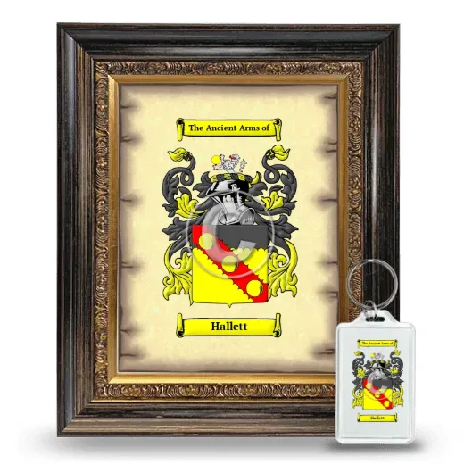 Hallett Framed Coat of Arms and Keychain - Heirloom