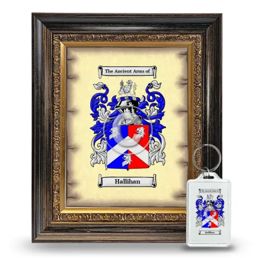 Hallihan Framed Coat of Arms and Keychain - Heirloom